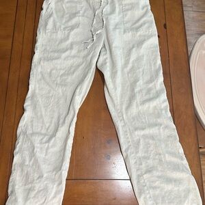 Women’s Ivory Linen & Vicose Pants Soft Breathe-able Lightweight